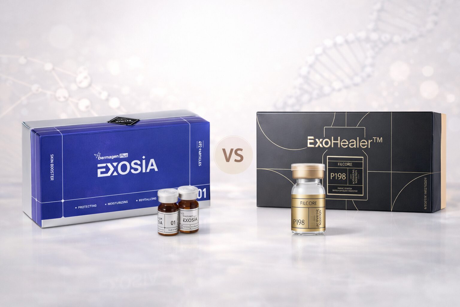 Dermagen EXOSIA vs ExoHealer Filcore P198 SB
